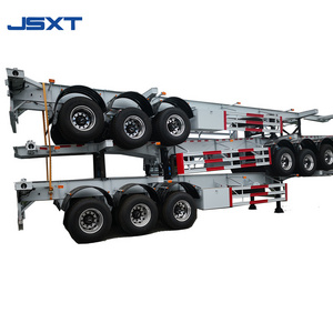 factory price 3 axle 40 feet 50 ton Transport container Port Bomb Cart Skeleton semi trailer