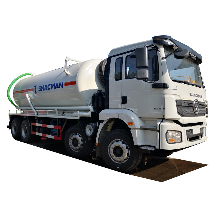 SHACMAN 8X4 H3000 340hp septic tank sewer cleaning vacuum Sewage suction sucker truck