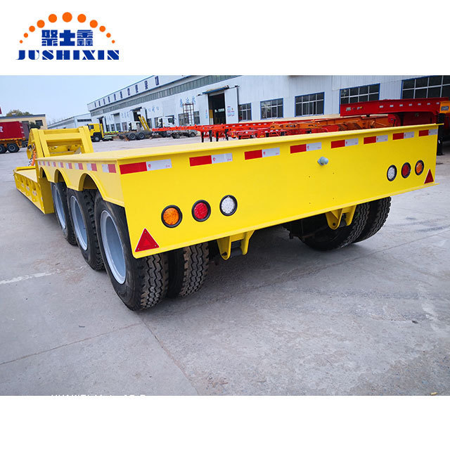 3 Axles Excavator Transport Goose Neck Low Bed truck Semi Trailer