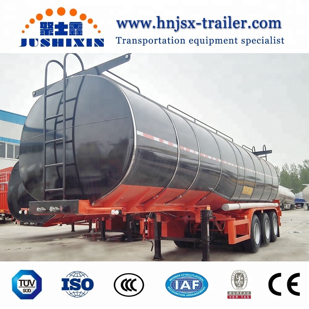 3 Axle 35CBM Bitumen Asphalt Transport Tanker Truck Semi Trailer For Sale