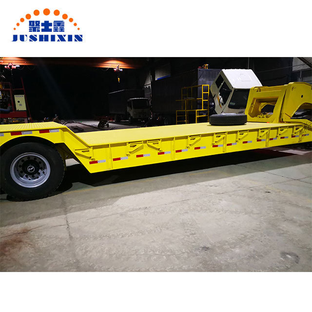 3 Axles Excavator Transport Goose Neck Low Bed truck Semi Trailer