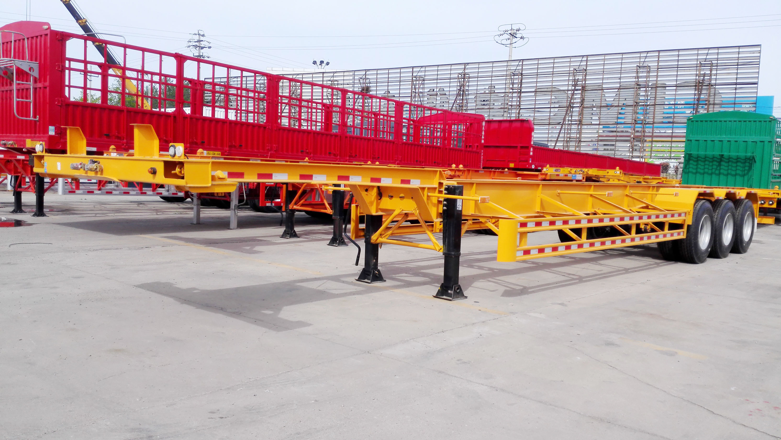 40ft container trailer Transport 20 foot 40 ft container chassis skeleton trailer manufacturers