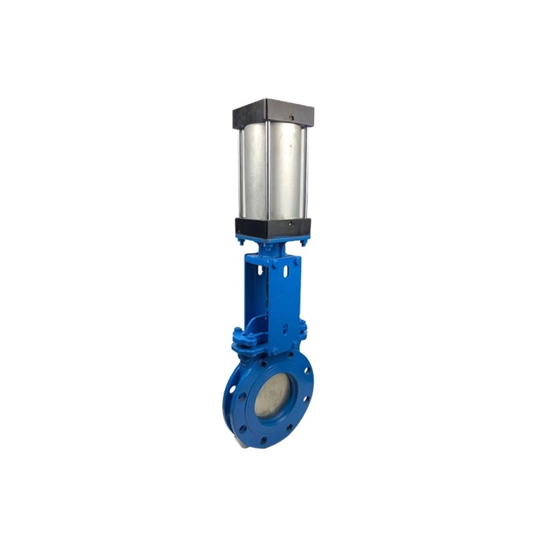 High quality Stainless steel knife gate valve Flange type pneumatic knife gate valve Cast steel pneumatic knife type gate valve