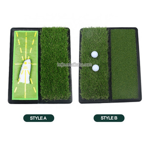 Factory Supply 2 in 1 rubber base thick golf mat golf practice mat golf swing training hitting mat practice