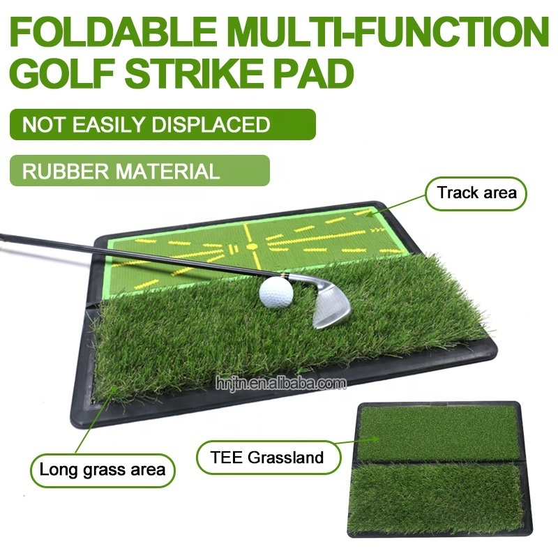 Factory Supply 2 in 1 rubber base thick golf mat golf practice mat golf swing training hitting mat practice