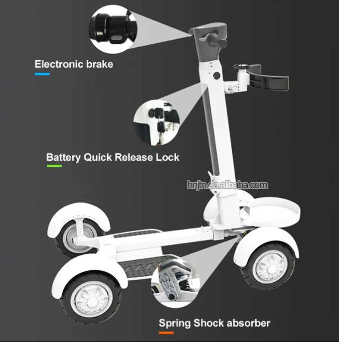 2024 Factory direct sale 4 wheels electric foldable Skateboard  golf cart scooter Golf Bag Cart electric golf scooter