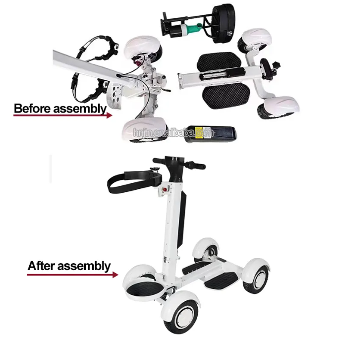 2024 Factory direct sale 4 wheels electric foldable Skateboard  golf cart scooter Golf Bag Cart electric golf scooter