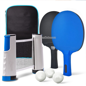 High-quality table tennis racket set custom logo 2 rackets 3 balls with net table tennis racket