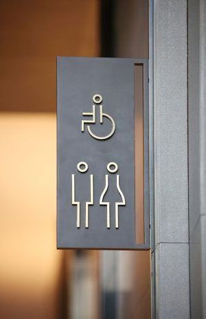 Universal Washroom Signage Brass Stainless Steel Restroom Sign Door Male Female Unisex Toilet Sign