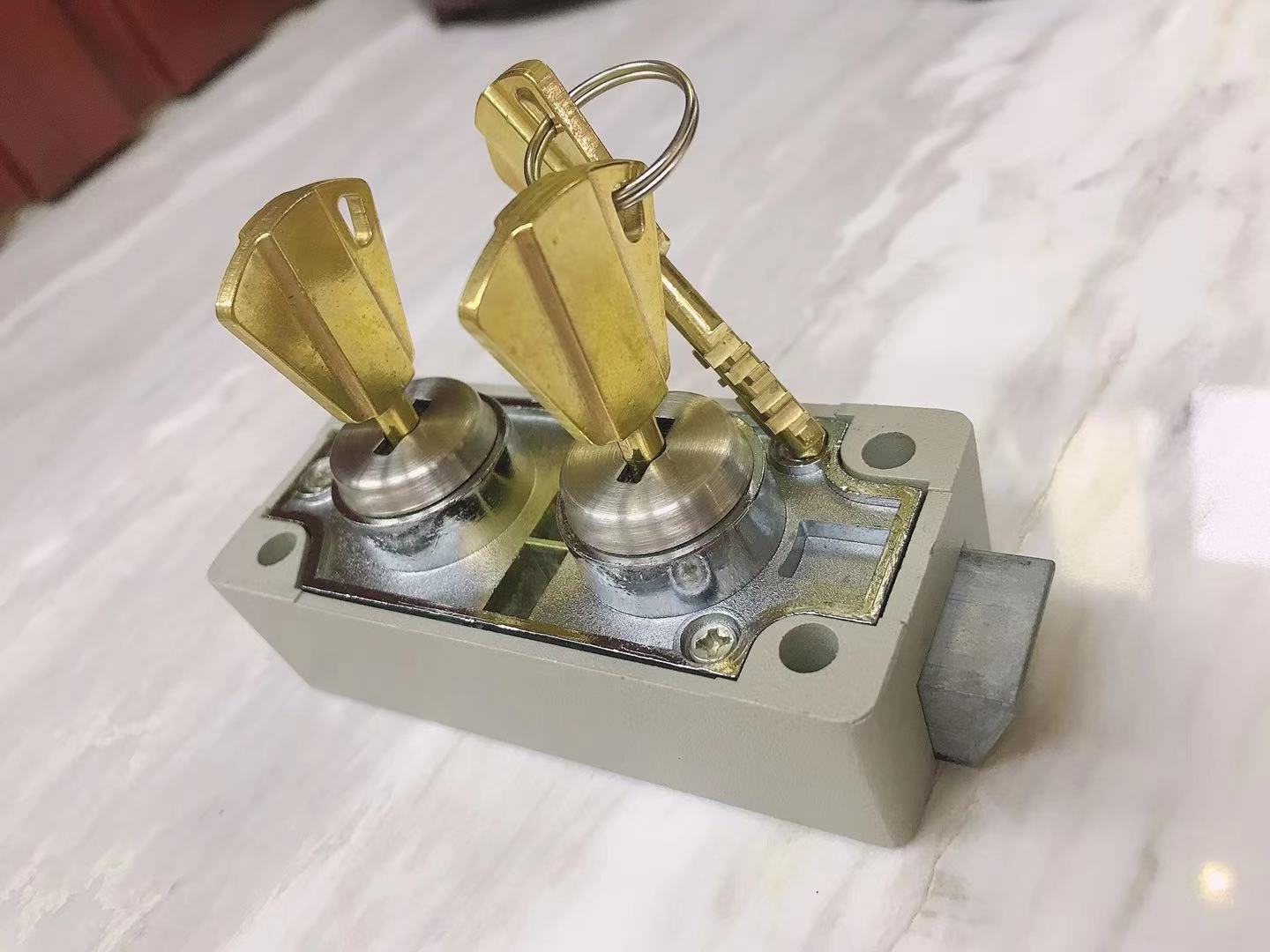 Copper key locks for safe deposit box dual key copper locks for bank safe deposit locker JZ-01 tested by lab high end locks