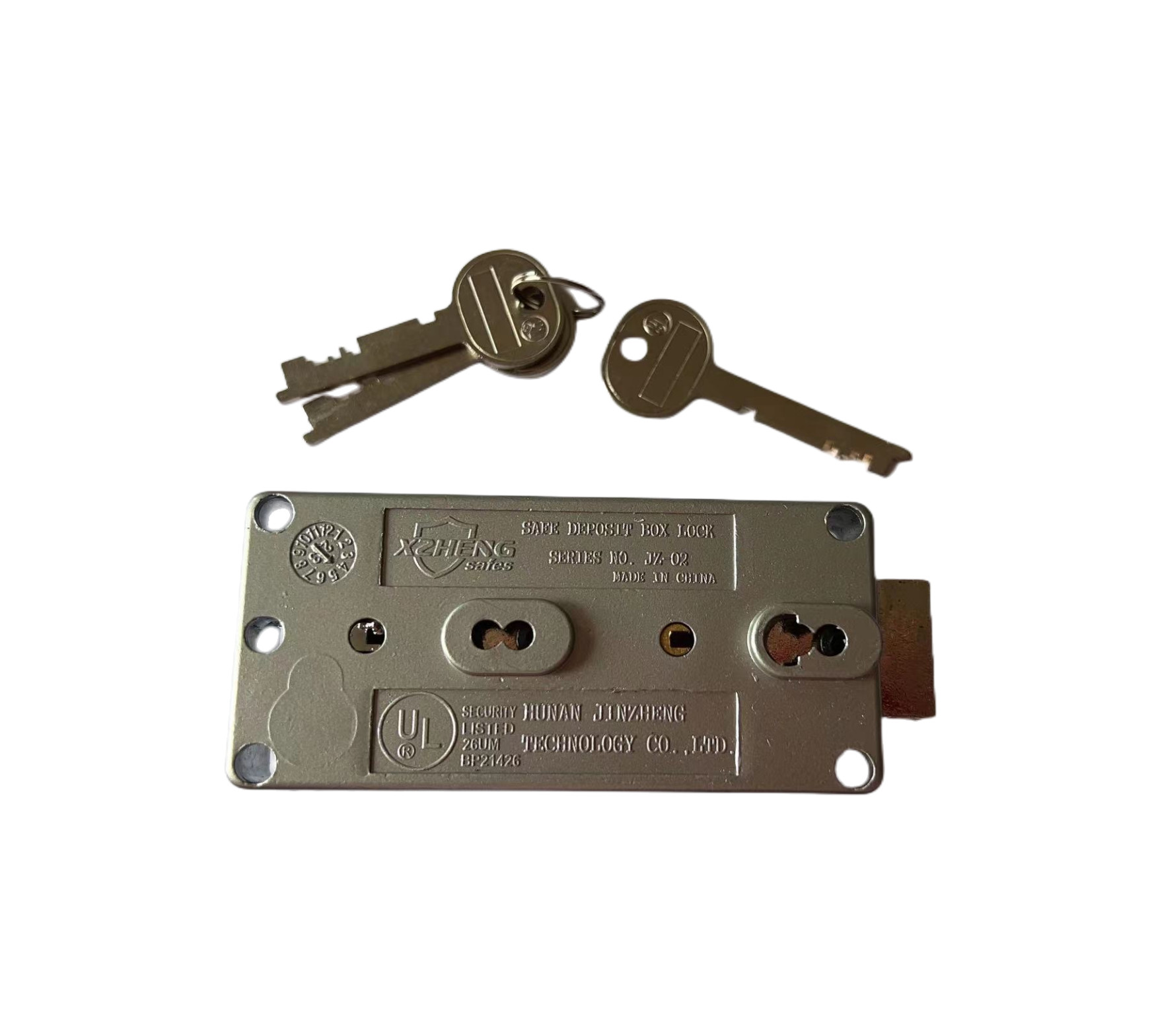 Dual key lock for safe deposit box with client key and master key JZ-02