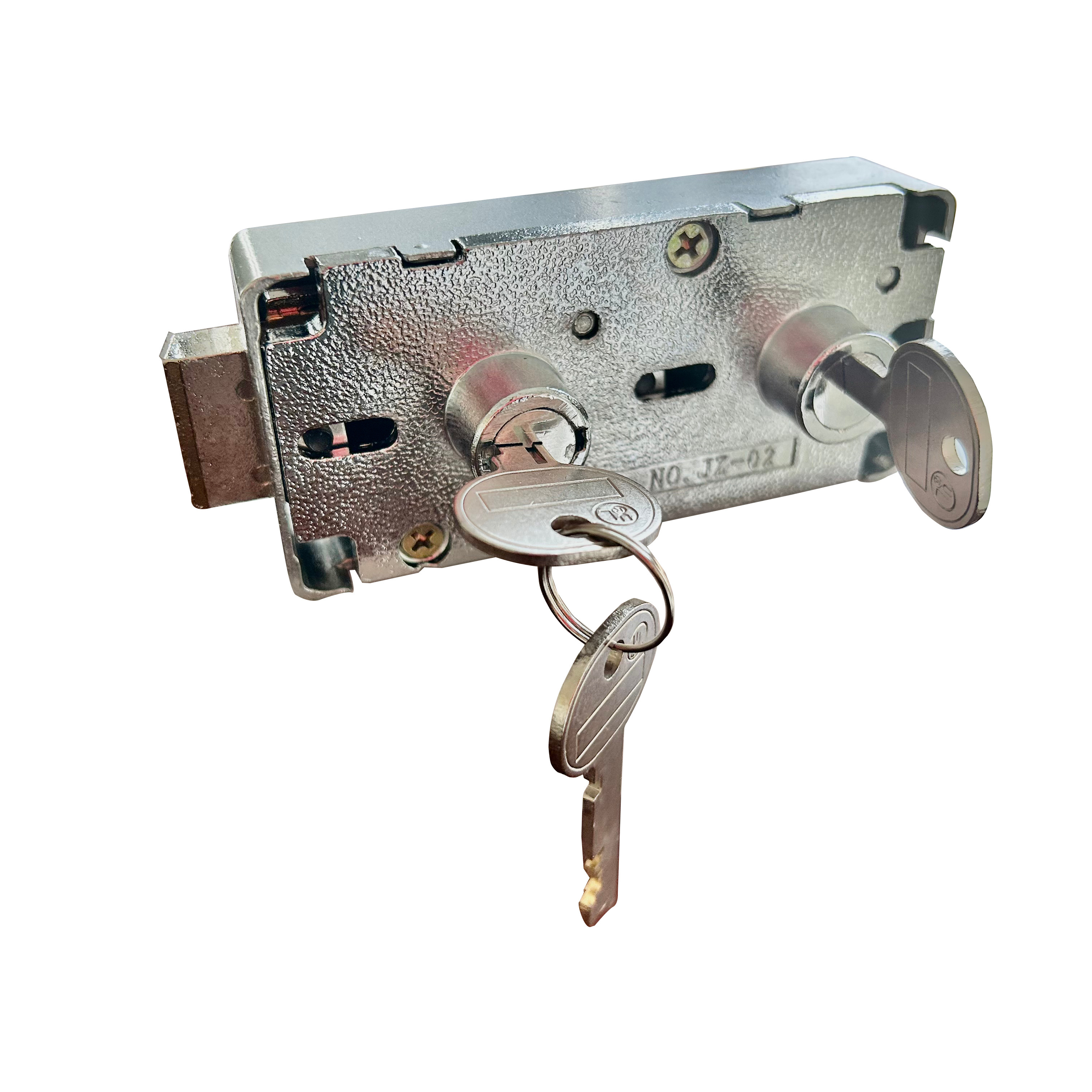 dual key lock metal steel safe deposit box lock JZ-02 certified security lock with client key and guard keys