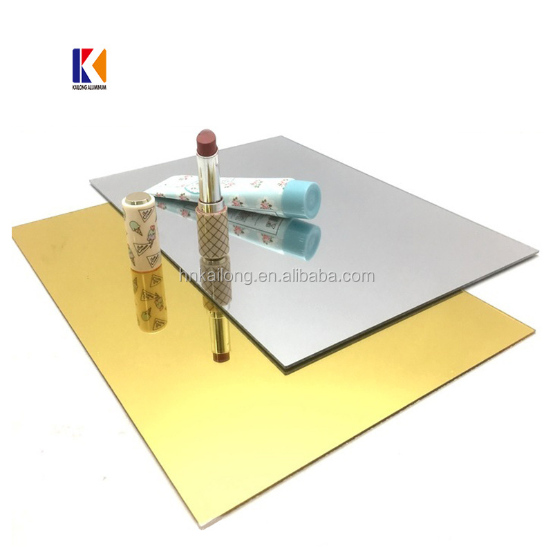 Gold Aluminum Mirror/bright/reflective/polished Plate/sheet For Lighting decoration Electronics enclosure Road Signs