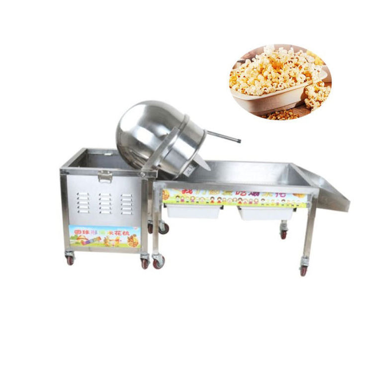 Stainless Steel Caramel Popcorn Machine Industrial Popcorn Making Machine with trolley