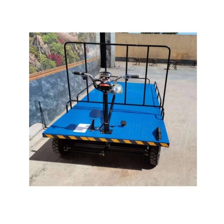 New Arrivals 2000 kg Loading Electric flat transport vehicle Foot operated Construction site workshop Pull truck