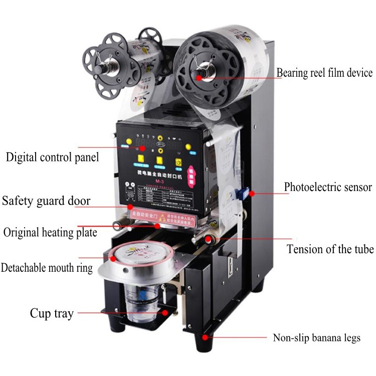 hot selling products 2024 Commercial plastic cup sealing lid machine automatic cup sealer machine for plastics packages