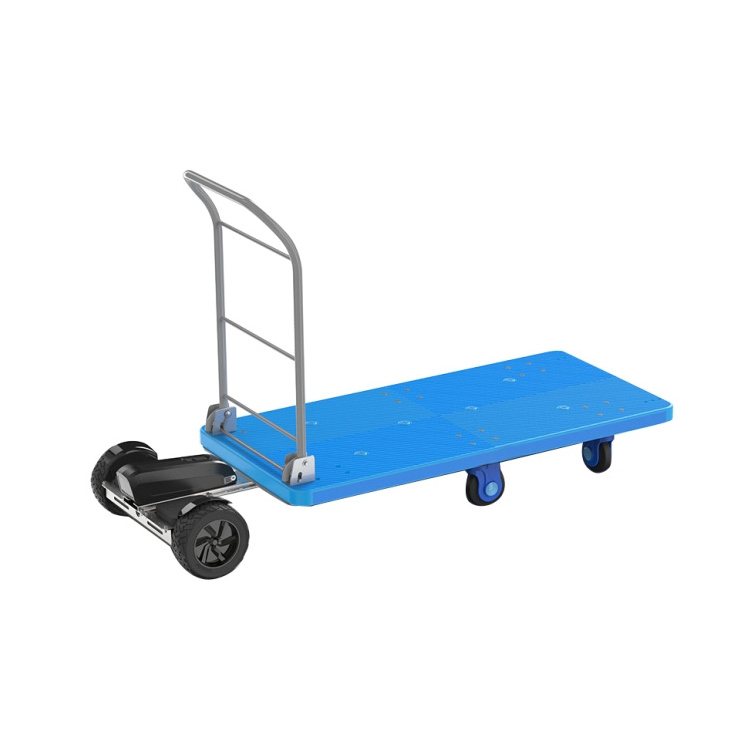 Electric Trolley Heavy duty Platform hand truck flat plastic cart trolley 300kg 4-wheel folding cart