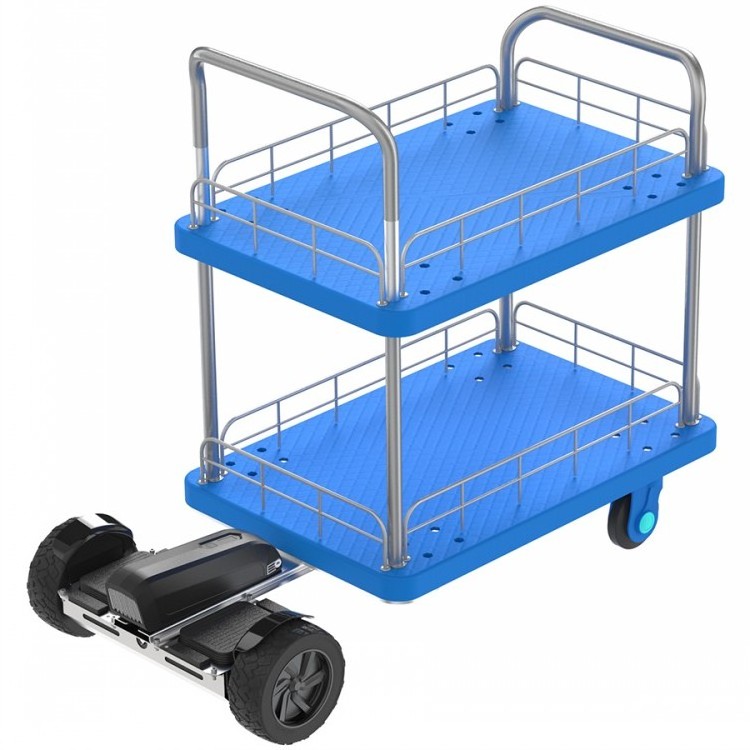 Electric Trolley Heavy duty Platform hand truck flat plastic cart trolley 300kg 4-wheel folding cart