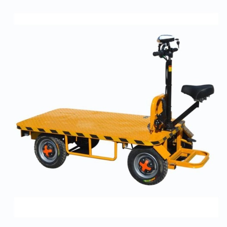 Electric Pallet Transport Flat Truck Trolley Cart Electric Construction Site Workshop Pull Truck Automatic Flatbed Trolley