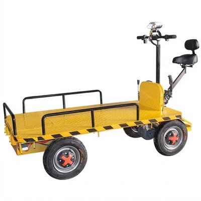 electric heavy duty platform trolley flatbed cargo cart transfer wagon for workshop market cart for transportation of cargo