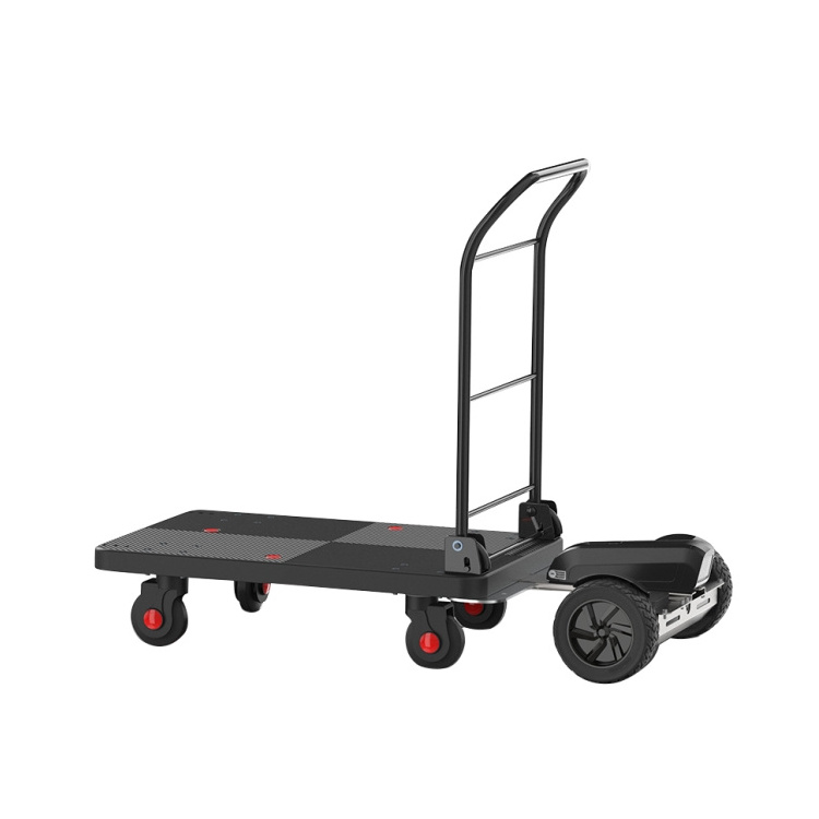 Electric Trolley Heavy duty Platform hand truck flat plastic cart trolley 300kg 4-wheel folding cart