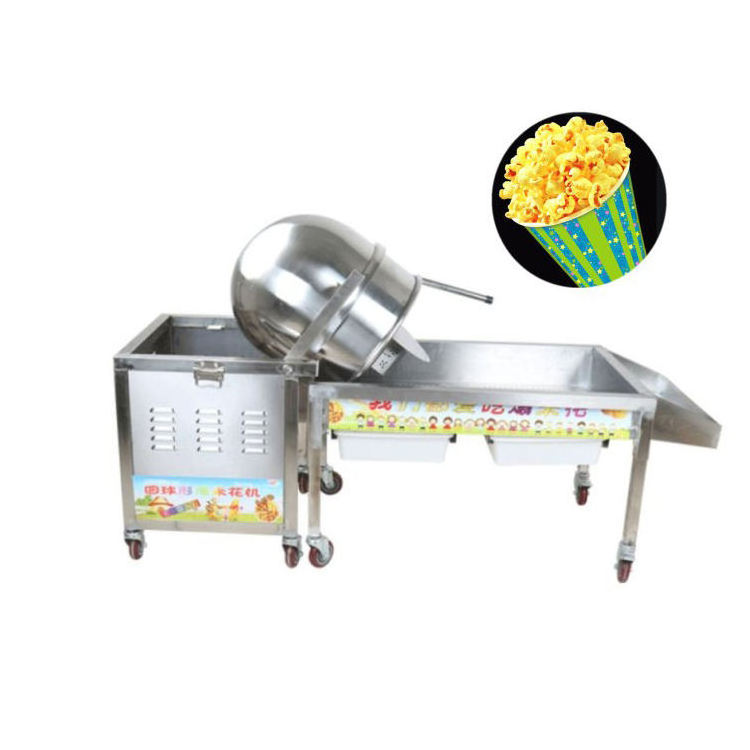 Stainless Steel Caramel Popcorn Machine Industrial Popcorn Making Machine with trolley