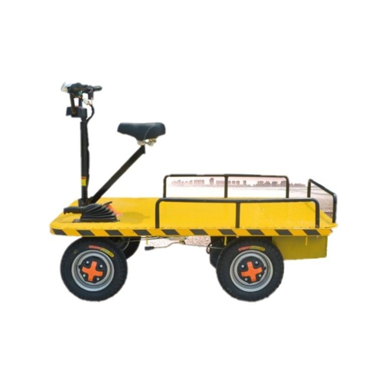 Electric Pallet Transport Flat Truck Trolley Cart Electric Construction Site Workshop Pull Truck Automatic Flatbed Trolley