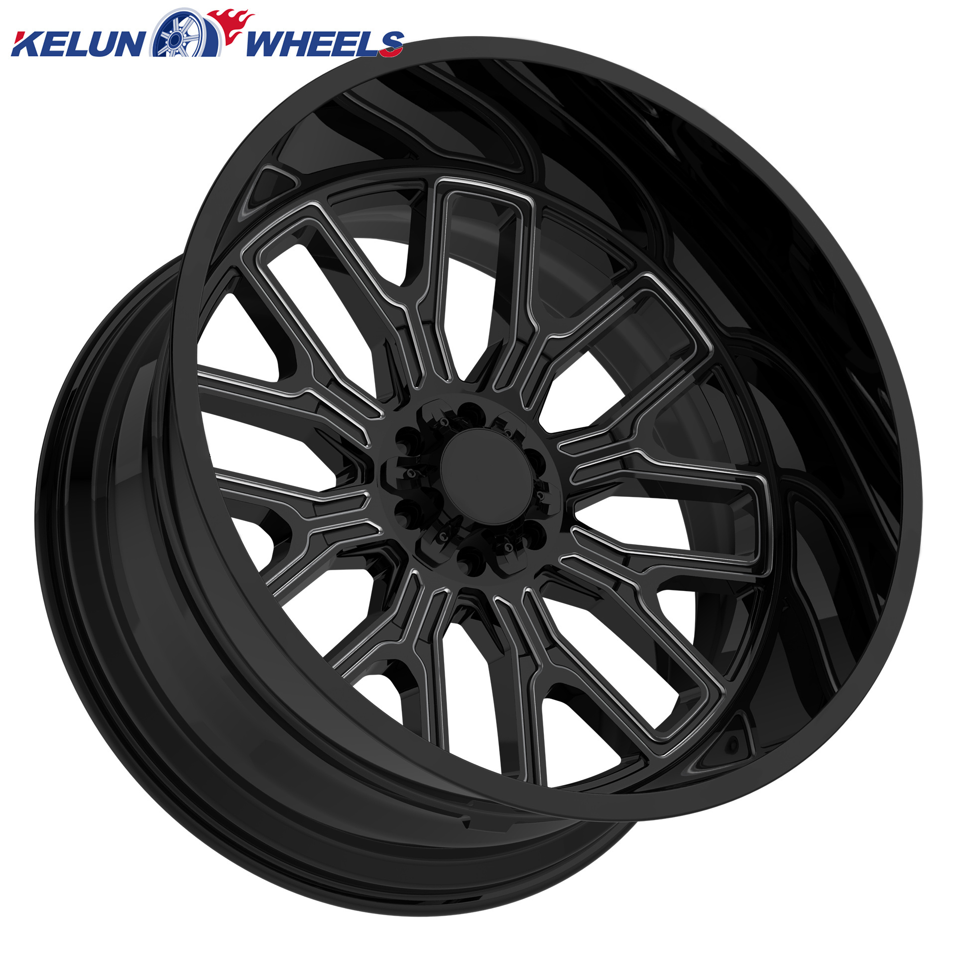 KELUN best-selling 24*12 26*14 Customized matte black Off-Road Single Wheel