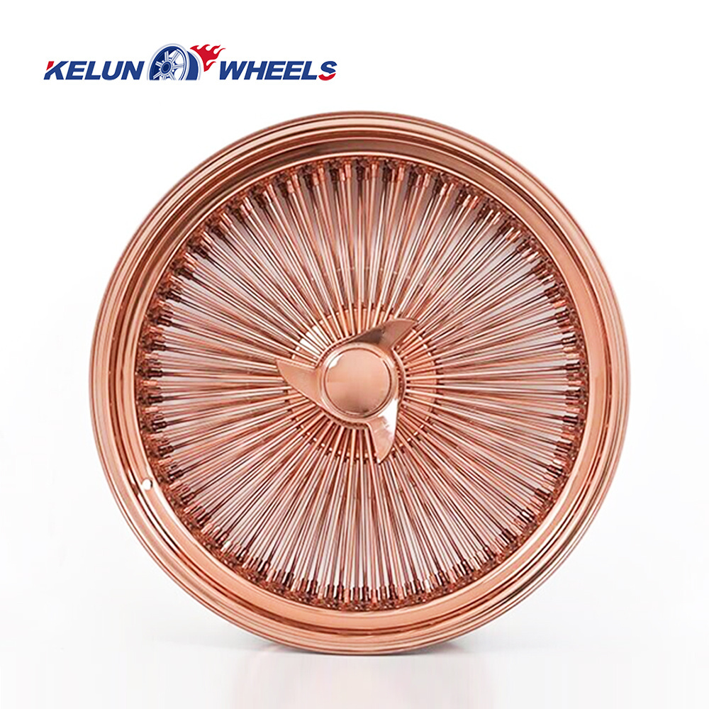 rose gold 18 20 22 24 26 Knock off style wire wheel pcd 5*114.3 adapter spoke rims