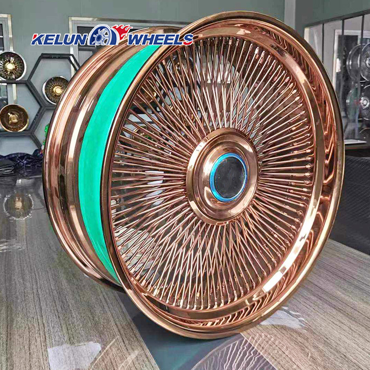 Aluminium  Wheels Rose gold wire wheels chrome wheel 22 rims rucci rims