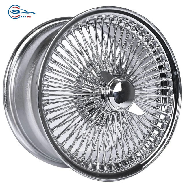 Customized  26 24 28 WIRE WHEELS CHROME 200-SPOKE STRAIGHT LACE CHROME RIMS