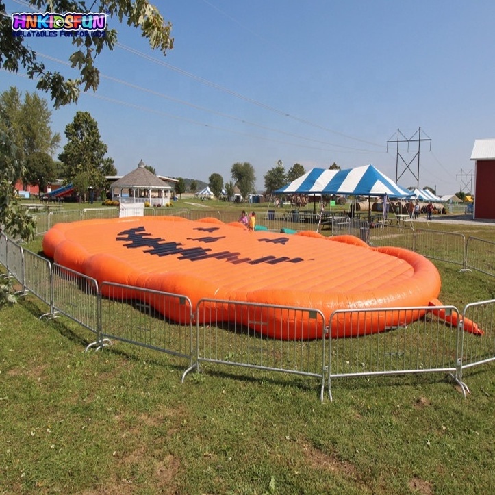 Custom Halloween Farm Use Large inflatable pumpkin bounce pad/ inflatable jump pad bouncer/ jump pillow for kids