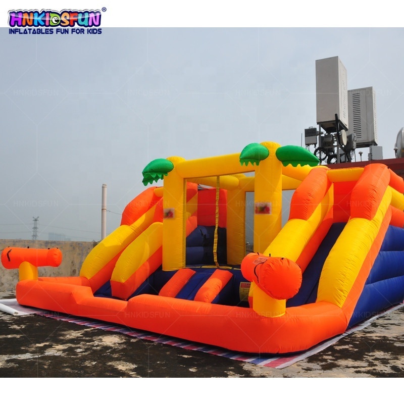 Commercial yellow bobo inflatable water slide combo slide for back yard