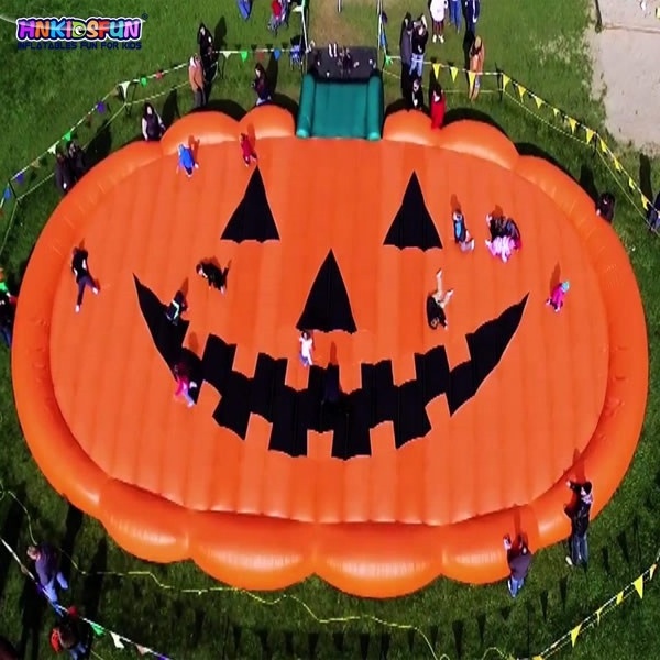 Custom Halloween Farm Use Large inflatable pumpkin bounce pad/ inflatable jump pad bouncer/ jump pillow for kids