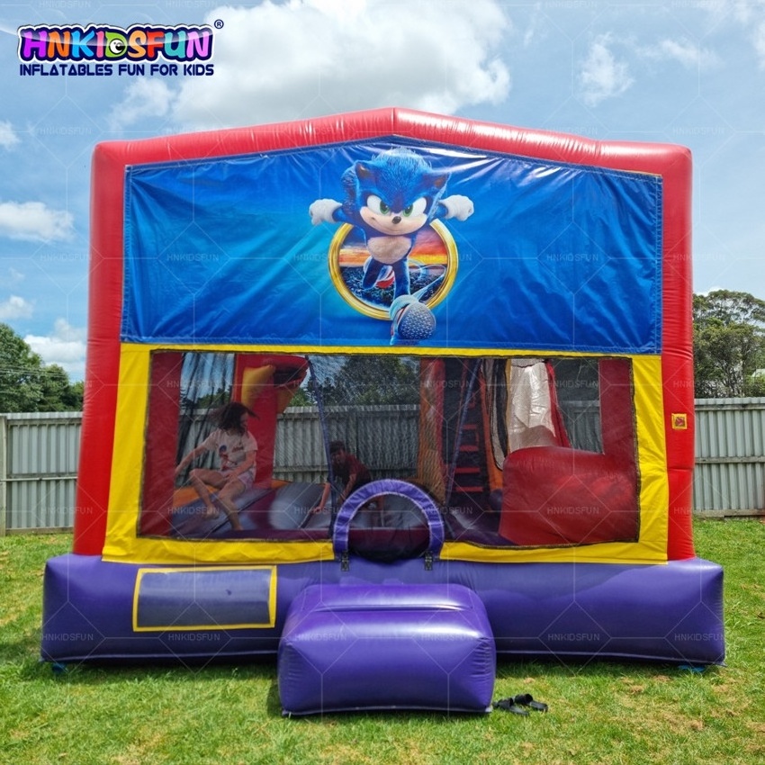 Hot sale sonic bounce house 13x13 inflatable bouncer bouncy castle jumping house for party rental