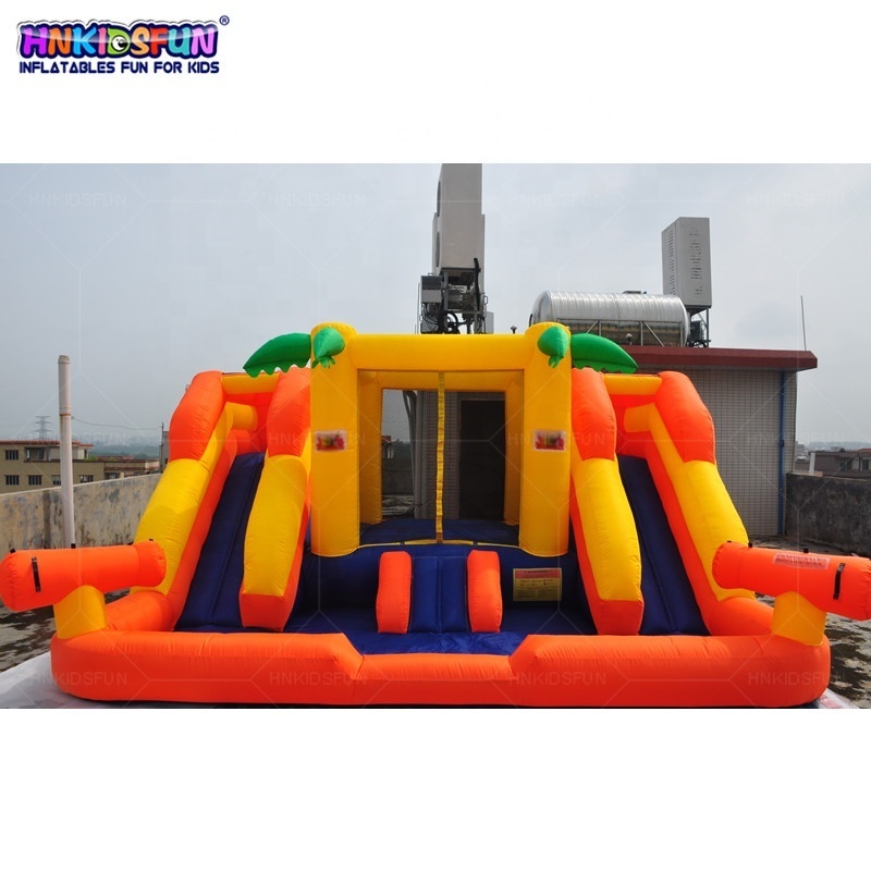 Commercial yellow bobo inflatable water slide combo slide for back yard