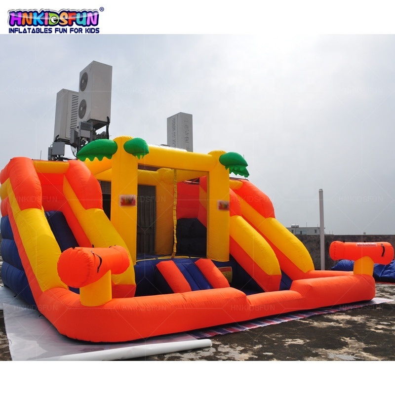 Commercial yellow bobo inflatable water slide combo slide for back yard