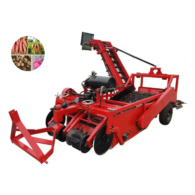 Double Rows Mini Tractor Mounted Onion Cassava Sweet Potato Murphy Carrot Ginger Harvester / Garlic Digger Machine