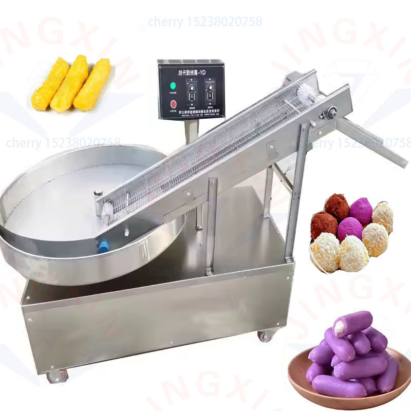 ball turntable flour powder coating machine chop bread crumbs cover machine fried chicken breading machine