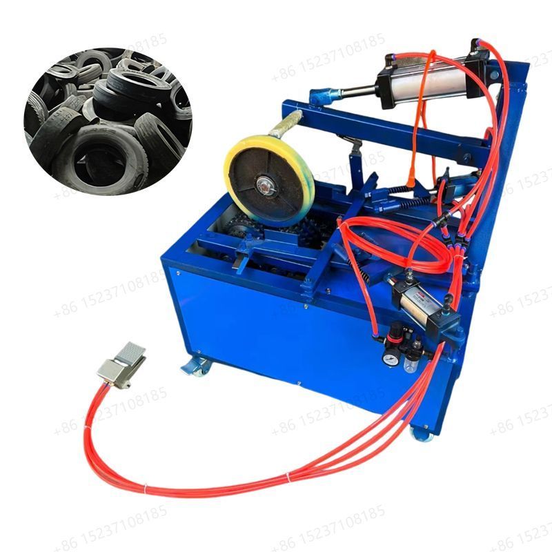 Waste Tire Recycling Rubber Processing Cutting Machine 400-1200MM waste Tire Cutting Machine with double side cutter