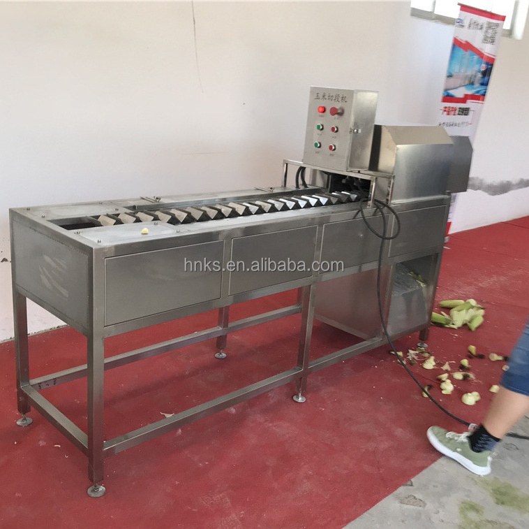 Fully automatic commercial corn root head cutter sweet fresh frozen corn cob stick maize cutting cutter machine for sale price