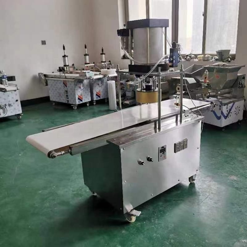 Automatic Pneumatic Pizza Crust Dough Press Machine Naan machine with conveyor belt