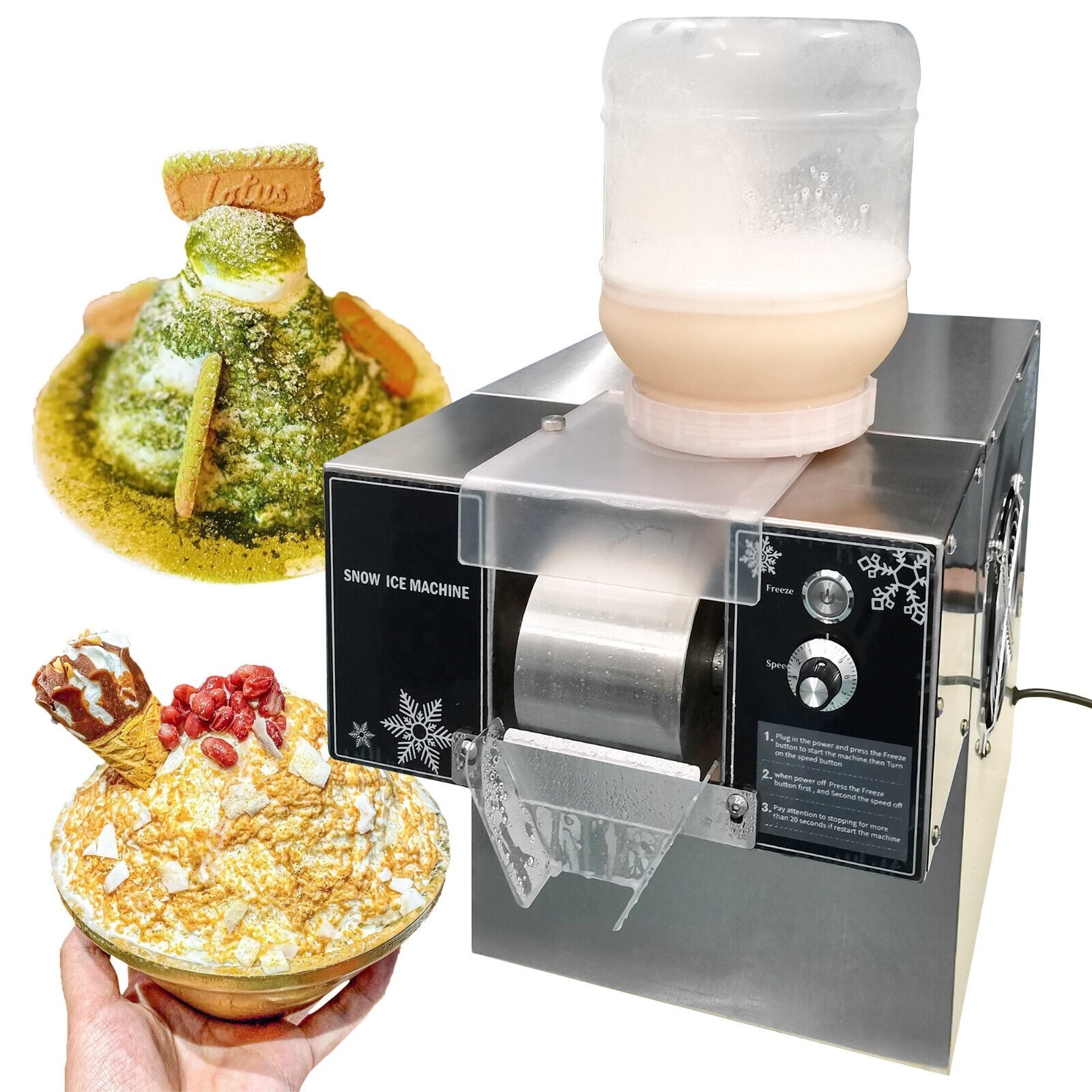 korean bingsoo snowflake maker shaved snow ice machine cream kakigori mesin es shaver 110V 220V air cooling