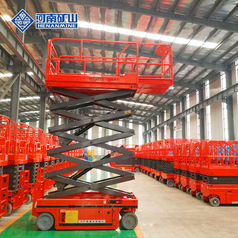 Hot sale Automatic Aerial Work Tracked 8-16m scissor lift thin scaffolding hydraulic car Mini Scissor Lift