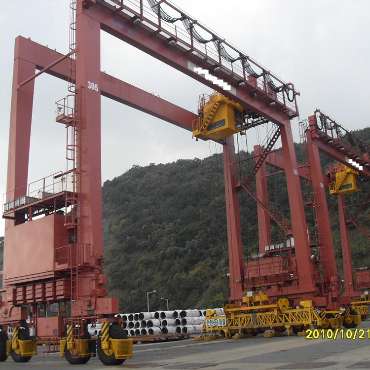 Customized 20 ton 40 ton straddle carrier 50 ton containers terminal Rubber Tyre Gantry Crane rtg crane price