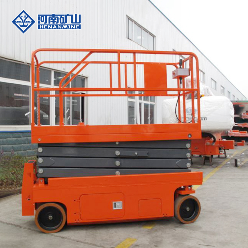 Hot sale Automatic Aerial Work Tracked 8-16m scissor lift thin scaffolding hydraulic car Mini Scissor Lift