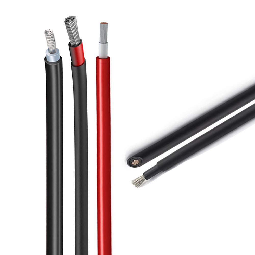 TUV ROSH PV cable 2.5/4/6mm2 low smoke halogen free XLPE XLPO insulated tin plated pv solar cable