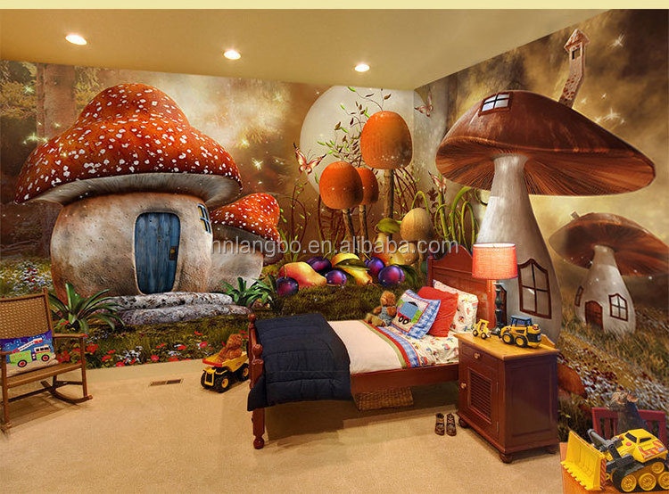 Fairy Tale Forest cartoon 3D Wallpaper decoration children room bedroom kindergarten wallpaper mural