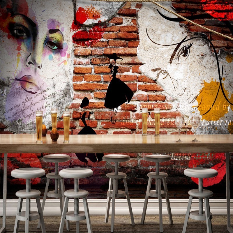 Beauty Graffiti Wall Desktop Wallpaper For Room Meeting Kitchen Wallpaper Chinese Wallpaper Mural