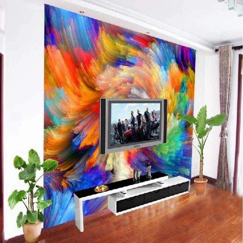 3d Effect Wallpaper Walls Custom Mural Modern Fashion Abstract 3D Color Line Stone Wallpaper Nature Pictures Wallpaper